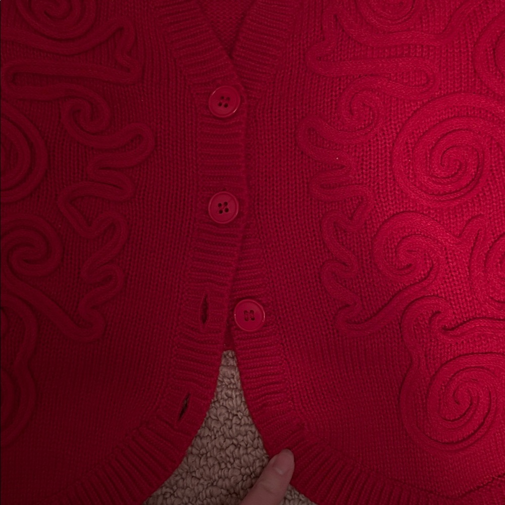 Vintage Red Knit Sweater Vest - Picture 6 of 6